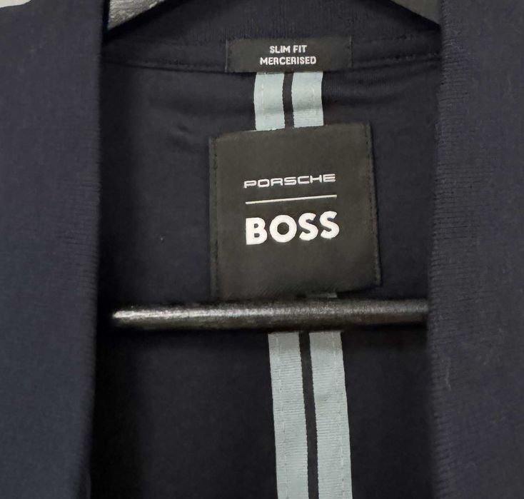 Porsche Design BOSS Polo Shirt Men’s Slim Fit Navy Size L Koszulka Polo