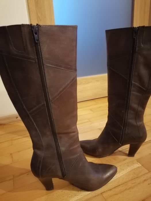 Kozaki BATA 24,5 cm, rozm 38, skóra naturalna