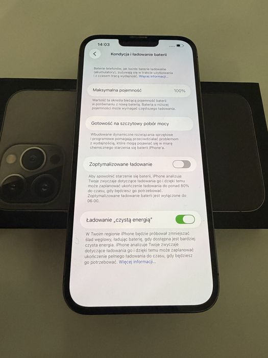 iPhone 13 Pro Max 256gb Grafit Stan Idealny Bateria 100%