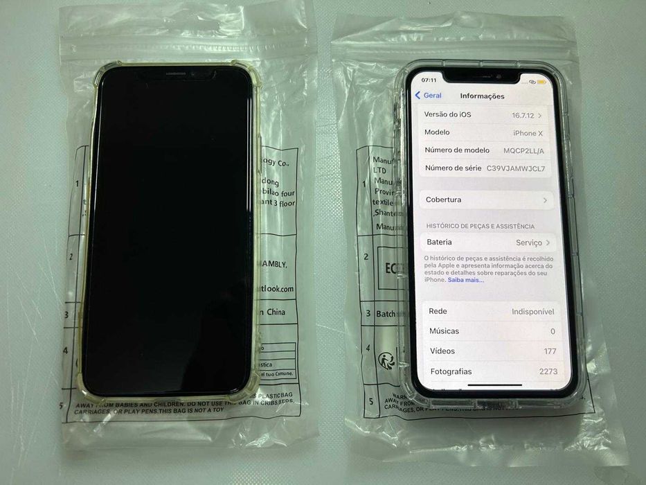1 Iphone X 256GB 79 euros (ecran ligado) e 1 Iphone X 256GB 39 euros
