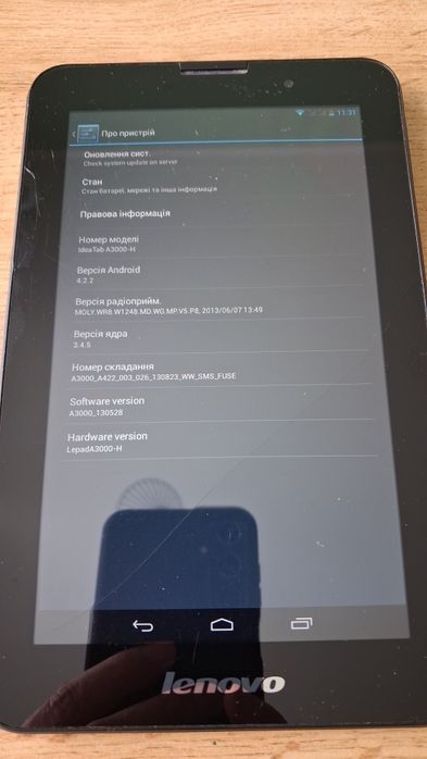 Lenovo IdeaTab A3000 з 3G, 16GB RAM, 1GB пам'яті.