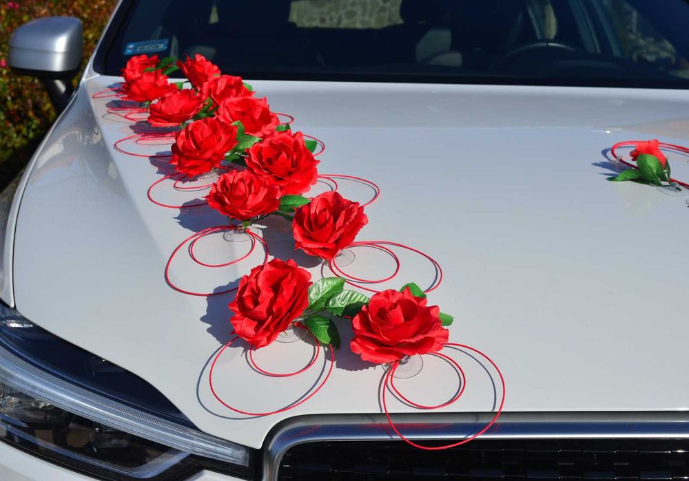 Dekoracja ślubna samochodu na samochód ozdoba na auto do ślubu 320