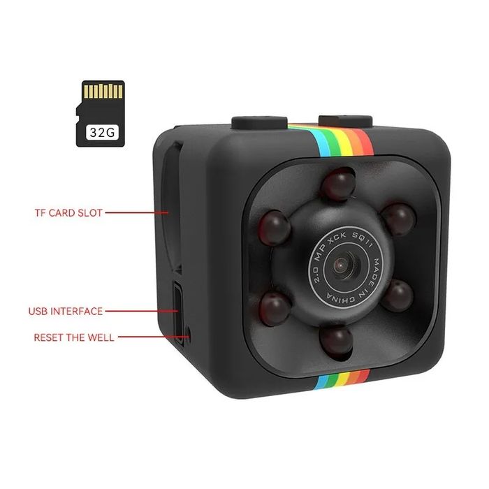 Мини камера SQ11 MINI DV 1080P записью звука и ночным видением