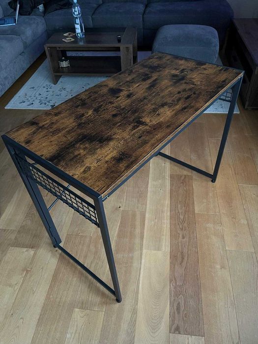 Biurko rustykalne prostokątne industrialne 100 x 50 x 75 cm