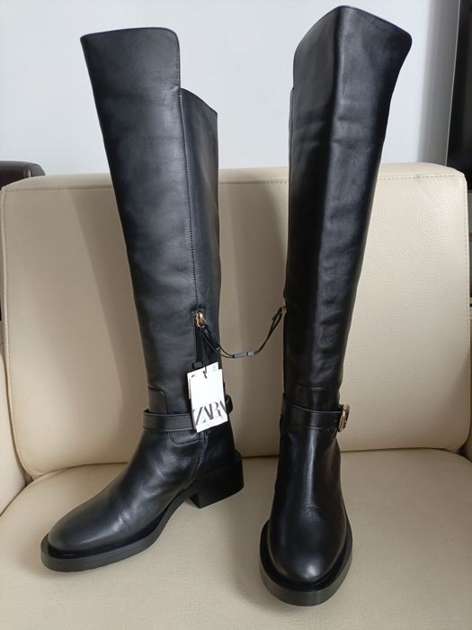 Lux, Zara, Wysokie skórzane kozaki, 38/24,6cm