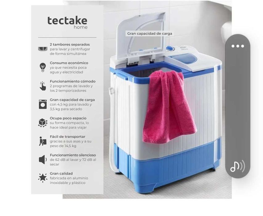 Maquina de lavar 4,5 kg com Centrifugadora de 3,5 kg