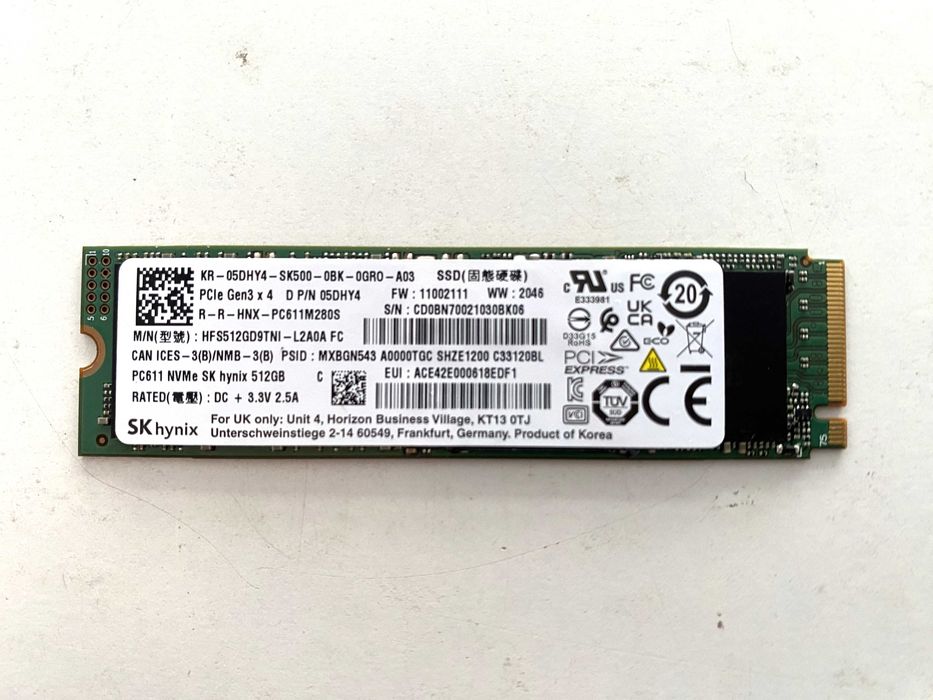 SSD SK hynix PC611 512GB NVMe M.2 PCIe Gen3 x4