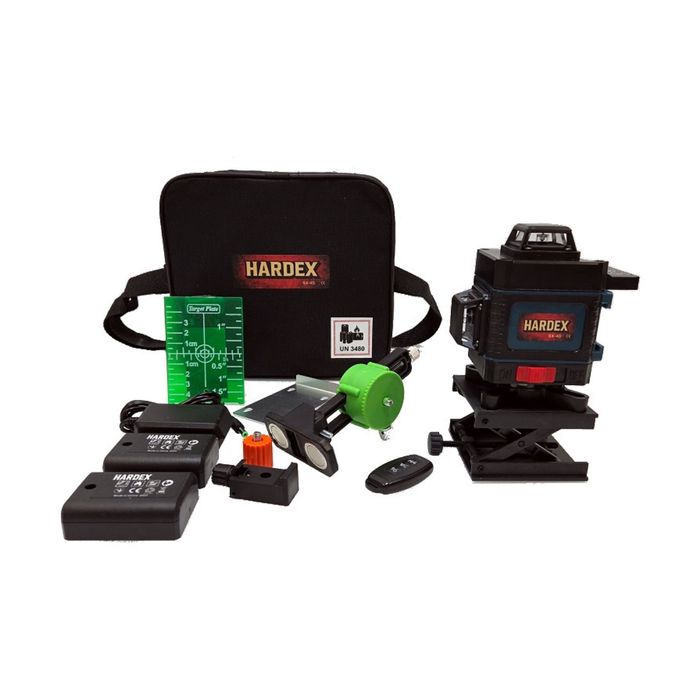 HARDEX Poziomica laserowa 4D 16 linii 360° laser 532 nm 25 m 2 x aku