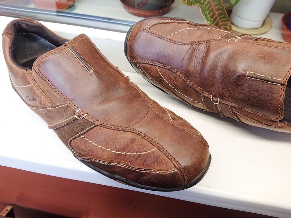 Мягкие  очень легкие кожаные мокасины " CLARKS " ОРИГИНАЛ  44,5 р