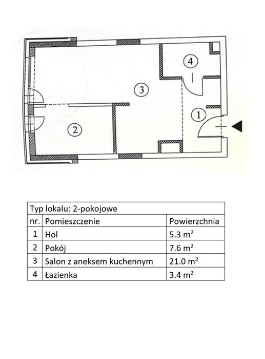 Mieszkanie na wynajem, 37.3 m²