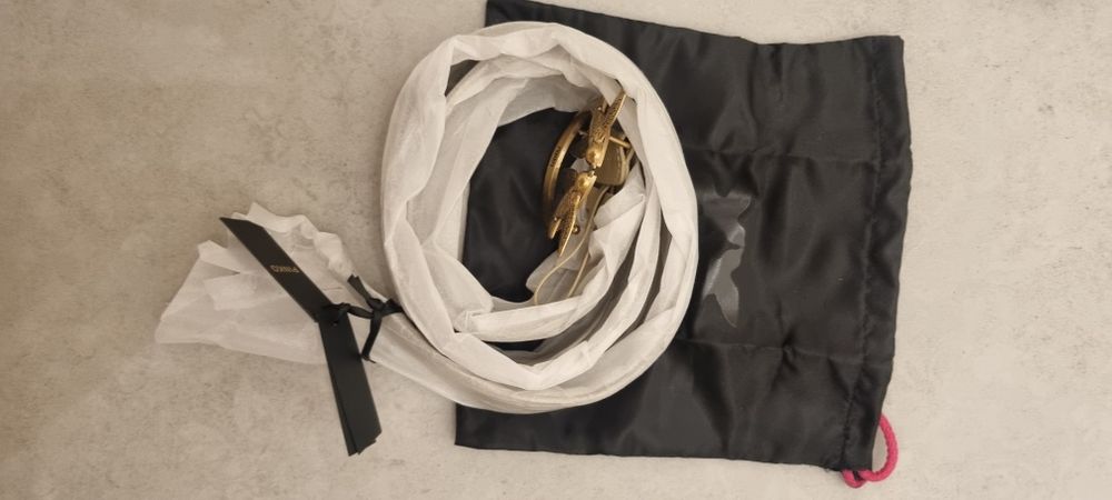 Pinko pasek nowy Sand beżowy antique Gold L