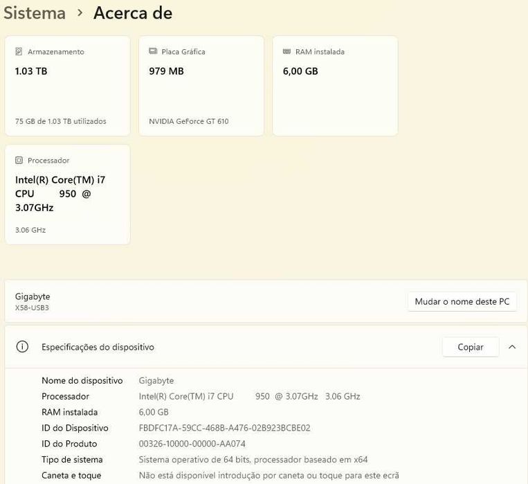 PC Desktop Core i7 950 - SSD - 6Gb Low Cost Barato - Porto