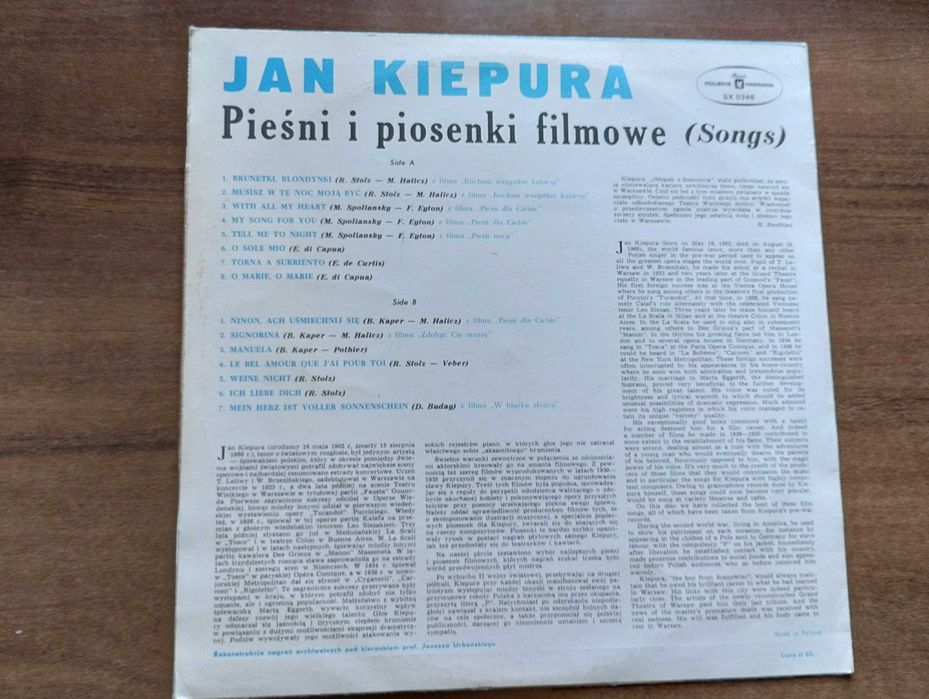 Jan Kiepura ,,Pieśni i piosenki filmowe"