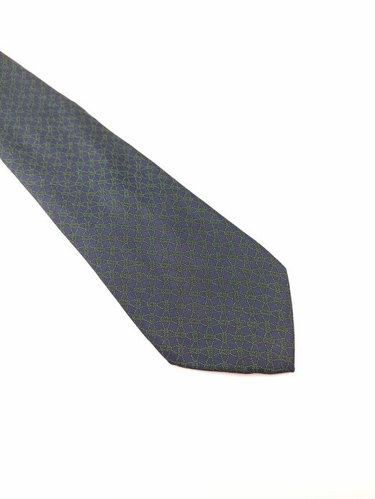 Pierre Balmain granatowy zielony jedwabny krawat ap25