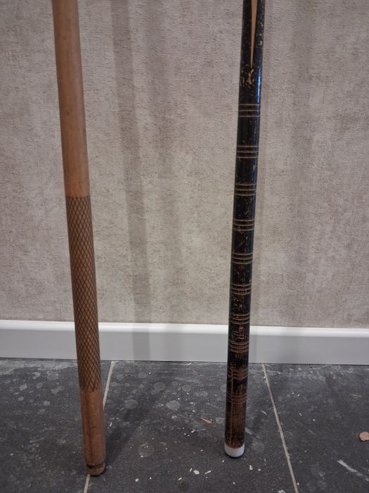 Kije bilardowe drewniane vintage 2 szt. bilard snooker retro