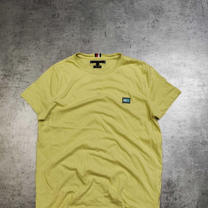 MĘSKA Koszulka Elegancka PREMIUM Letnia Limonka Żółta Tommy Hilfiger
