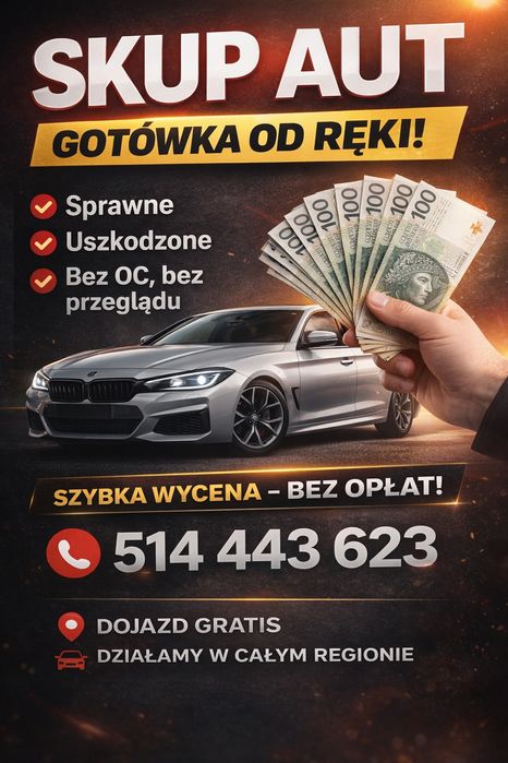 Skup Aut ! Najlepsze Ceny ! Darmowy Odbiór!
