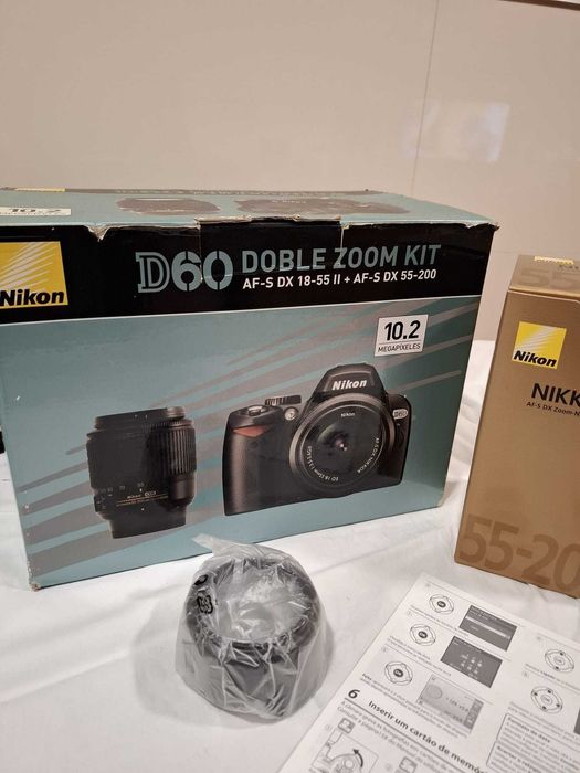 Máquina Nikon D60 em perfeito estado - Kit c/ 2 objetivas