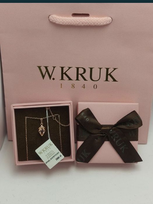 Naszyjnik W.Kruk Balerina różowe srebro 925