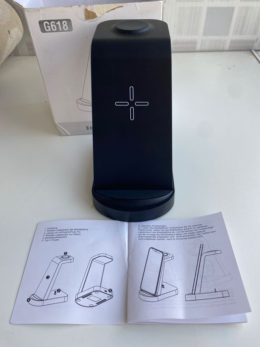 Швидка зарядка 3 в 1 бездротова –G618  18 w iPhone, Apple