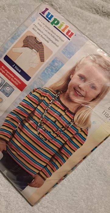 Bluzeczki dziewczęce 98/104 długi rękaw 2 szt nowe Lupilu