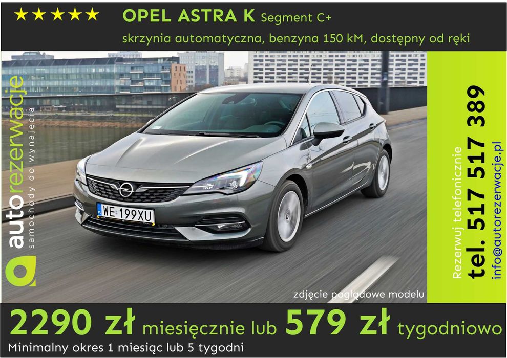 Wynajem wypożyczenie samochodów/aut za 1299 za 30 dni lub 339 co 7 dni