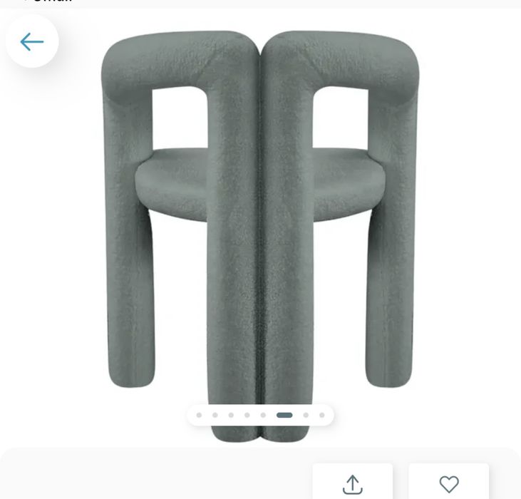 Pluszowe krzesla-2szt. Kolor szarozielony. Designerskie.Baranek