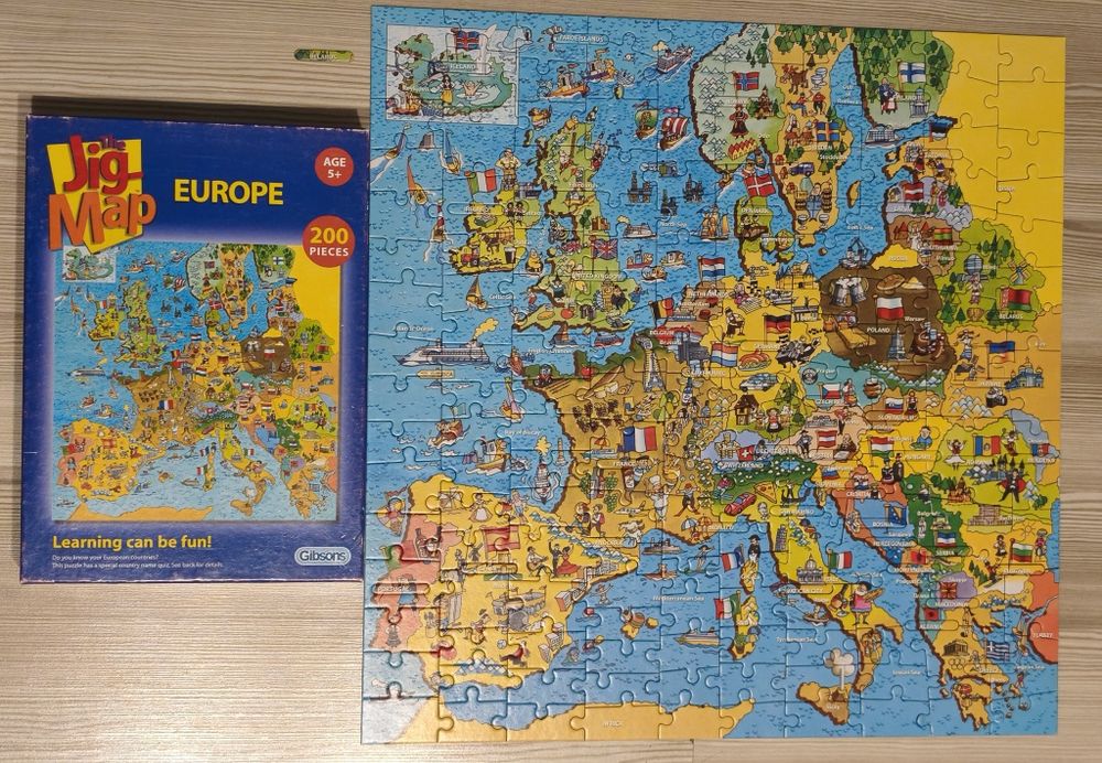 Puzzle mapa Europy 200 elementów