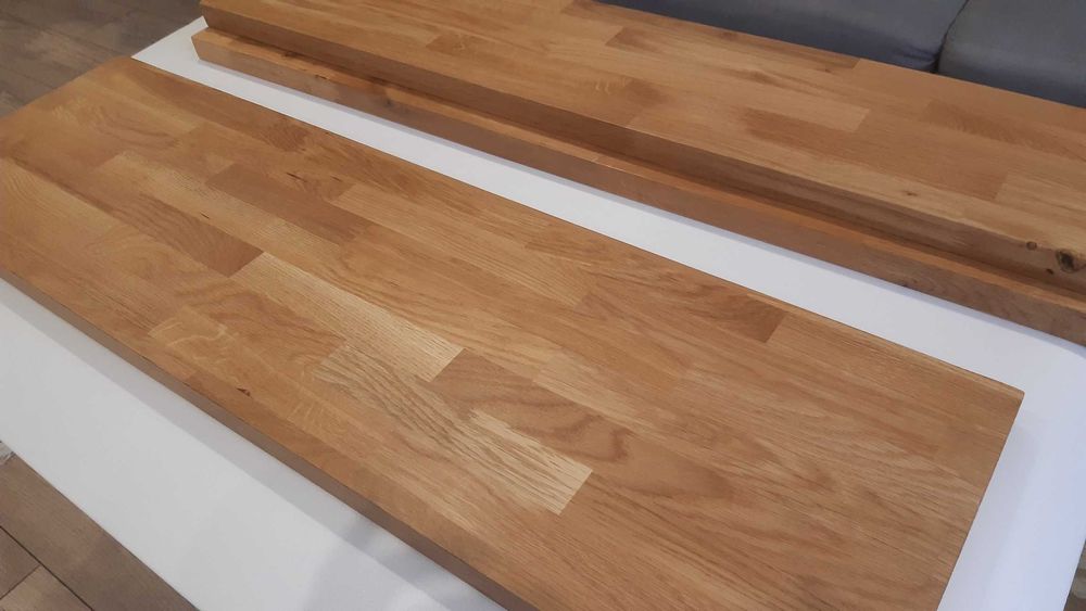 Półka drewniana DĘBOWA, NIEWIDOCZNE MOCOWANIE. na wymiar