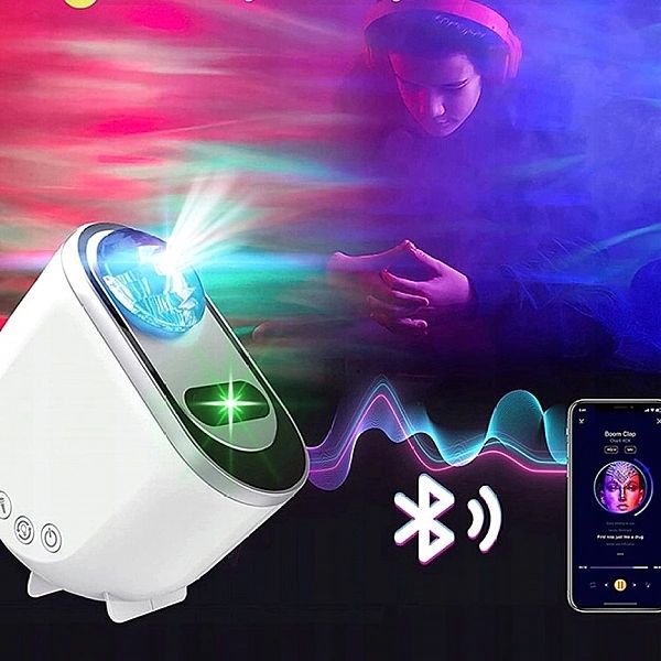 PROJEKTOR GWIAZD Dla Dzieci Lampka Nocna Rzutnik Led Laserowy Głośnik