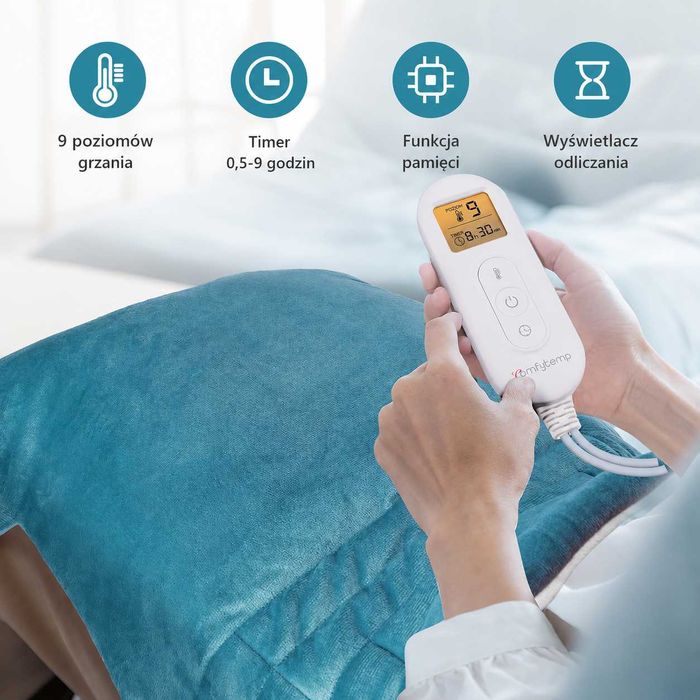 Poduszka Grzewcza Comfytemp na Kark Ramiona Plecy 120W 9 Poziomów Timer Pilot