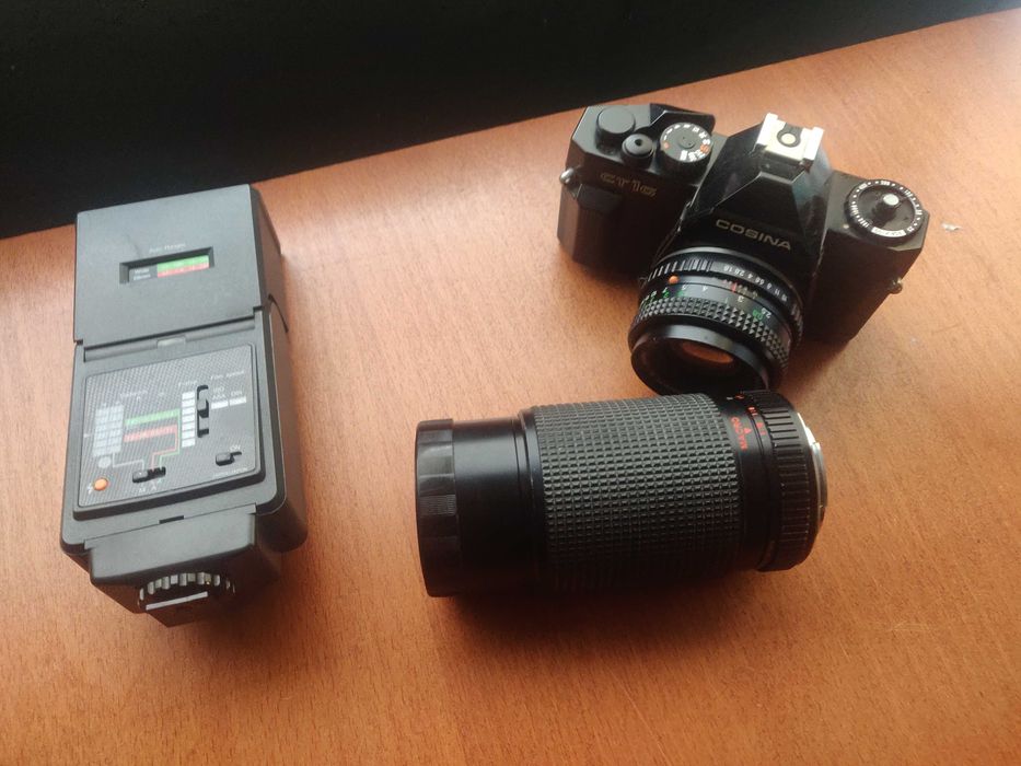 Conjunto máquina fotográfica cosina