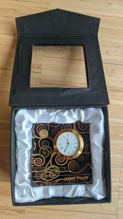 PREZENT! Zegar na biurko Artis Orbis Goebel Gustaw Klimt 9cm