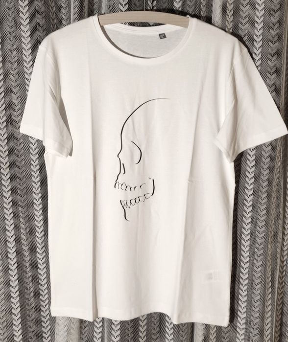 T-shirts brancas com Caveiras Unisexo