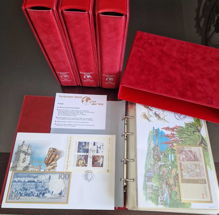 Grande colecção de Notas/Envelopes de todo o mundo