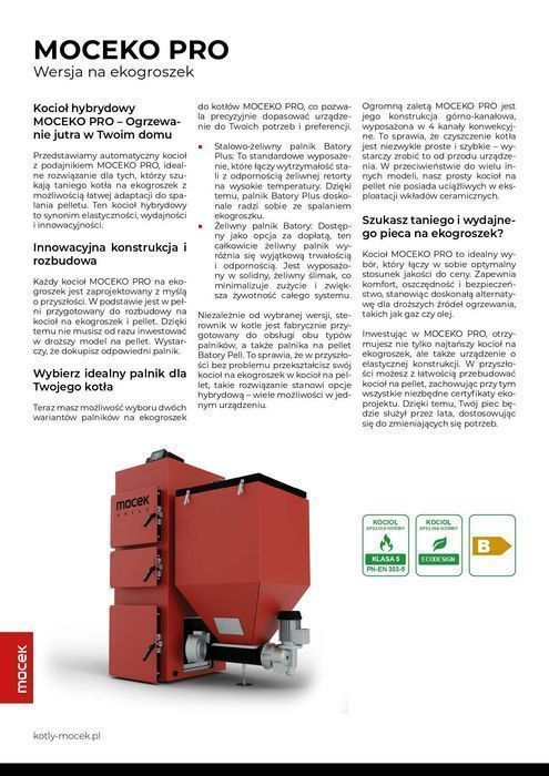 Kocioł węgiel pellet drewno piec Moceko PRO 35kW dotacje OD RĘKI ZUM