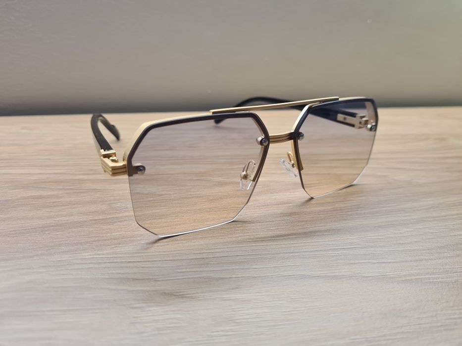 Nowe Męskie Okulary Polaryzacyjne Przeciwsłoneczne UV400 Chopard Złote