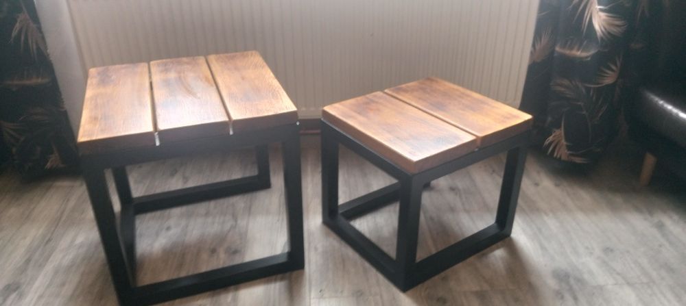 Stoliki loft opalany dąb