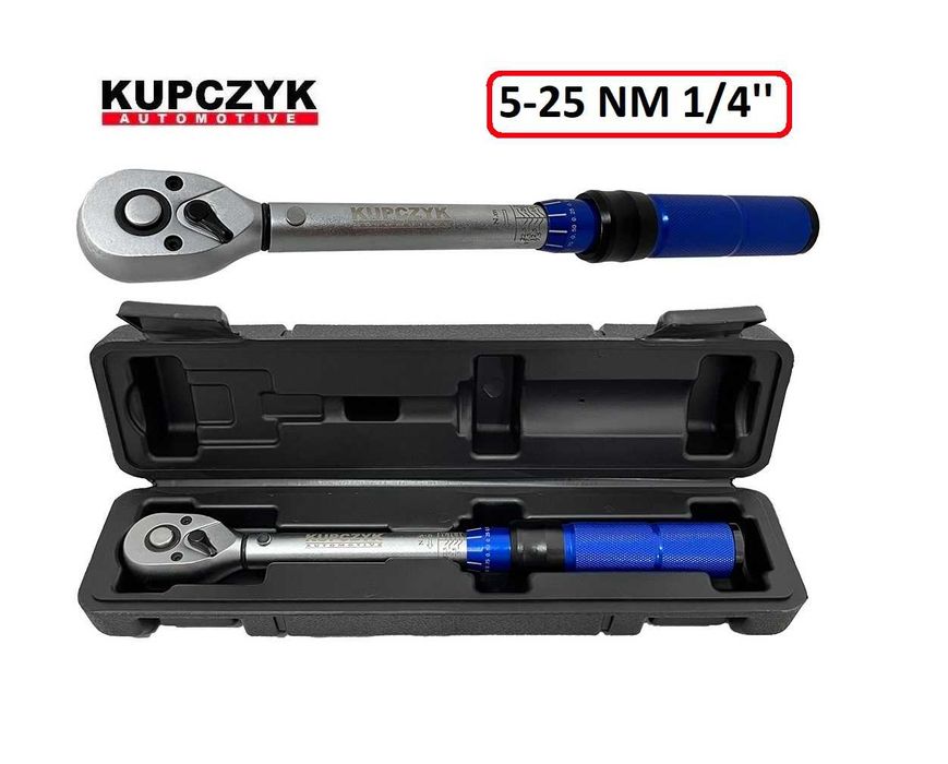 Klucz dynamometryczny 1/4 z blokadą 5-25 Nm Kupczyk