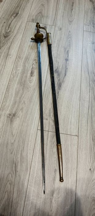 Офіцерська шпага XIX ст. з піхвами — латунна гарда, номер 26