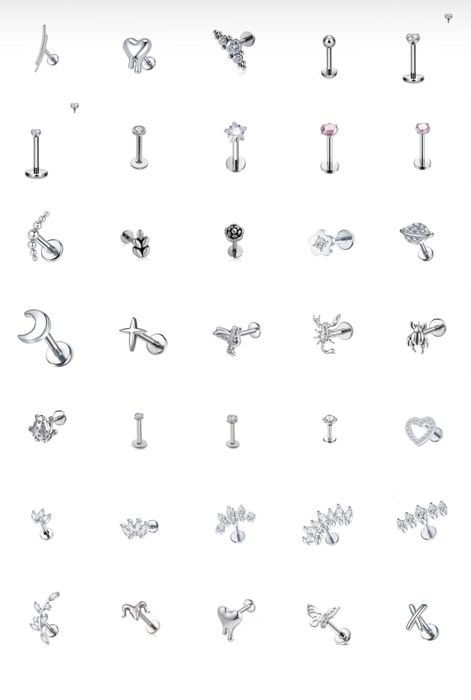 Титановий пірсинг лабрет! пірсинг в хрящ кластер