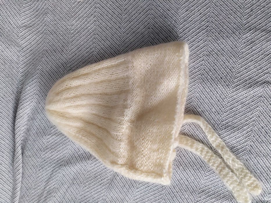 Elegancka czapka i szalik z moheru-hand made