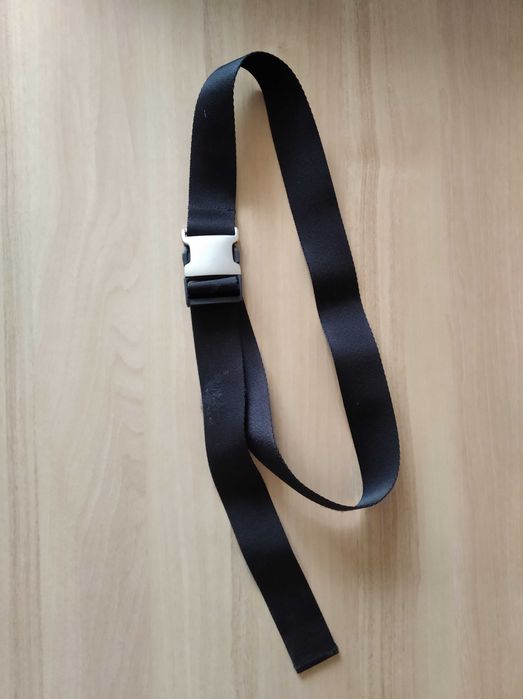 Пояс чорний текстильний з пряжкою, 110 см