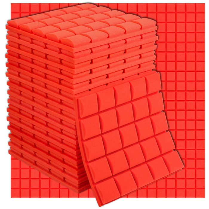 Pianka akustyczna wygłuszenie ściany czerwone panele wyciszające 16szt