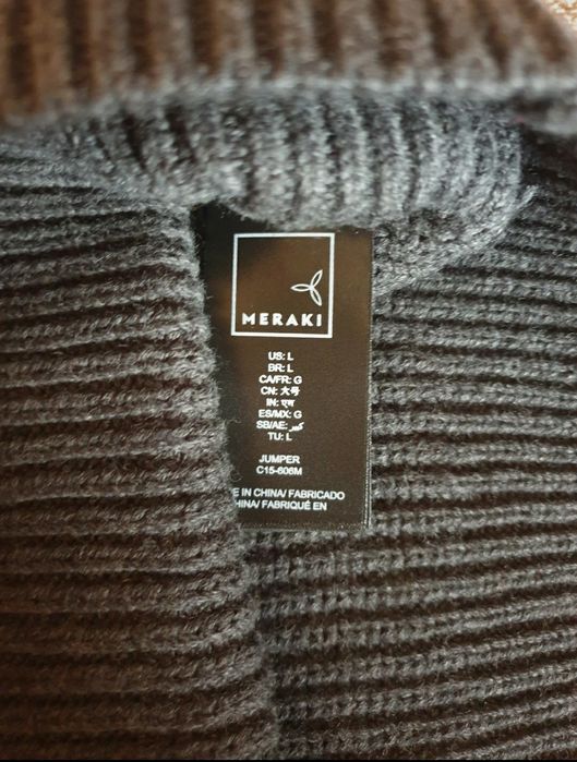 Nowy szary sweter bawełna 100% Meraki rozmiar L