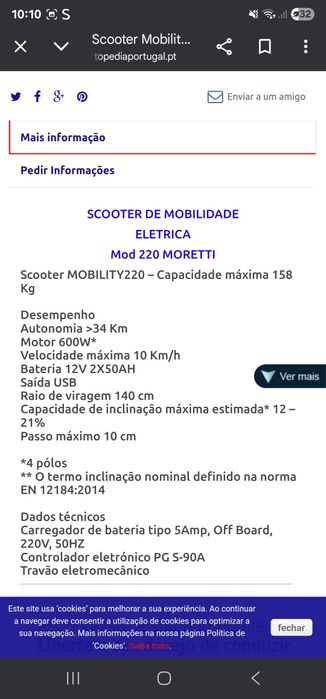 Scooter mobilidade reduzida cn220