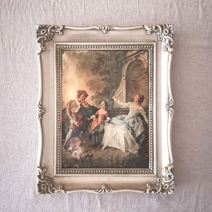 Quadro vintage com pintura almofadada