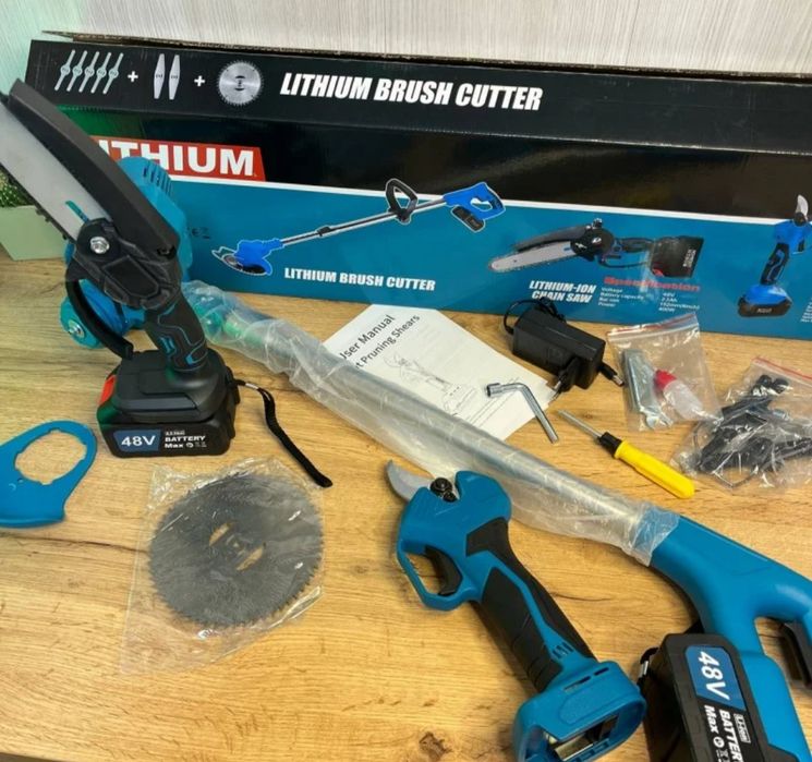 Садові інструменти 3в1 пилка та секатор 48V тример для трави