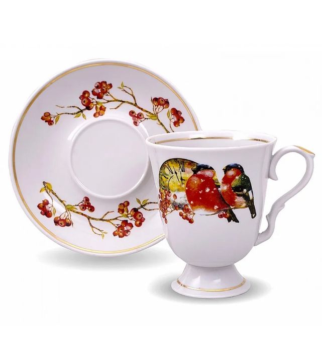 Чайная пара-гигант Снегири Дулёво