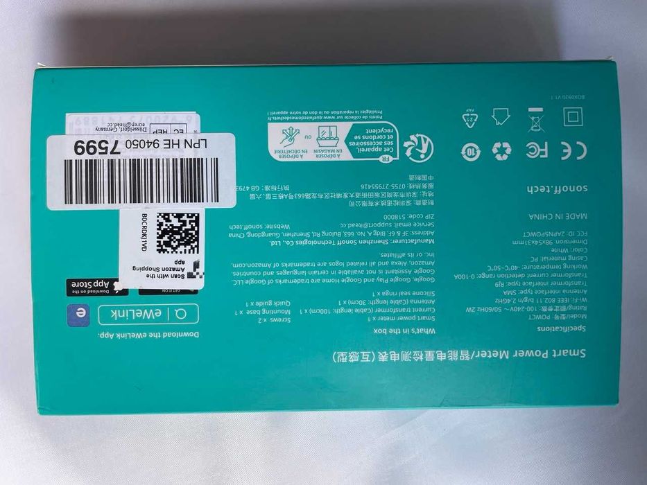 SONOFF POWCT Licznik Zużycia Energii Prądu 100A Sonda Przekładnik 2046